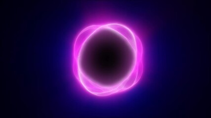 Poster - Vibrant pink and cyan neon swirl forming a glowing X-shape on a dark abstract background, evoking digital speed and energy