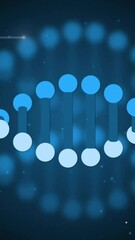 Poster - Animation of dna strands over light trails on black background