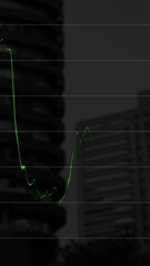 Poster - Animation of financial data processing over cityscape