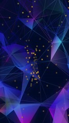 Poster - Animation of dots moving over black background with connections