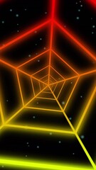 Poster - Animation of moving shapes on black background