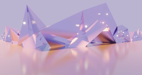 Poster - Futuristic abstract background crystal building 3d render