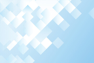 Poster - Abstract light blue background with overlapping white squares creating a pixelated effect isolated on transparent background