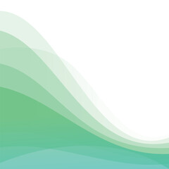 Aufkleber - A simple background with layered waves in shades of green and white creating an abstract design isolated on transparent background