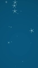 Poster - Digital animation of snowflakes icons falling against copy space on blue background