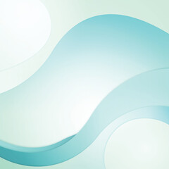 Aufkleber - Abstract background featuring light blue and white curved shapes creating a smooth and flowing design isolated on transparent background