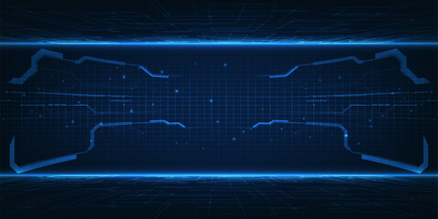 Wall Mural - abstract technology background. futuristic digital space technology concept.