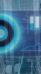 Poster - Animation of digital screen with data over servers