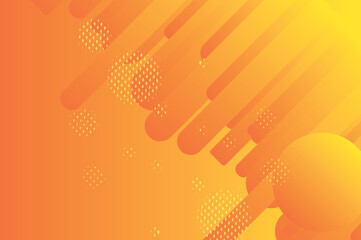 Poster - Abstract orange background with geometric shapes and halftone dots in a dynamic composition isolated on transparent background