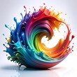 © Shazzy - Rainbow Paint Splash, Creative Background on white background