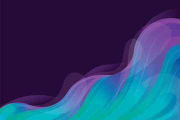 Poster - Abstract background with flowing gradient waves in shades of purple blue and green colors isolated on transparent background