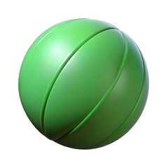 Poster - Lime Green Sphere with Subtle Grooves 3D Render on Transparent Background