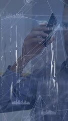 Poster - Animation of data processing over caucasian businessman working in office