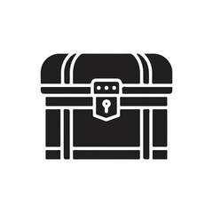 Fototapete - Treasure chest vectors icon in filled and strokes on white background
