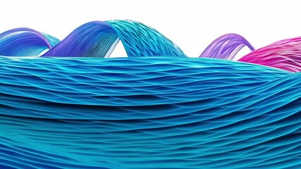 Poster - Colorful waves create a smooth and elegant abstract background isolated on white background
