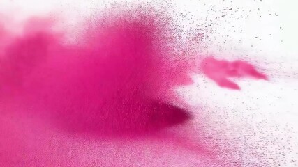 Poster - A vibrant pink powder explosion bursts across an isolated on white background, creating an abstract and colorful effect