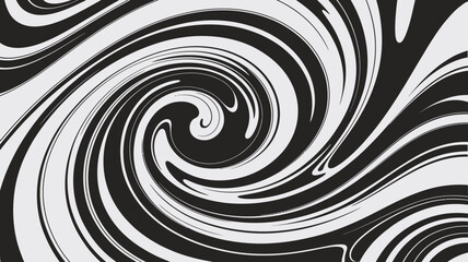 Poster - A swirling pattern of black and white lines creating a dynamic and abstract visual composition art