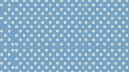 Poster - A light blue background filled with white polka dots arranged in a regular repeating pattern design style