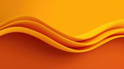 Poster - Vibrant Orange and Yellow Waves on Smooth Background Exuding Warmth and Energy Ideal for Creative, Artistic, and Modern Design Projects Promoting Positivity and Joy