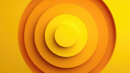 Poster - Abstract composition of layered circles in vibrant shades of yellow and orange, creating a striking visual impact and a warm, inviting atmosphere for various design projects.