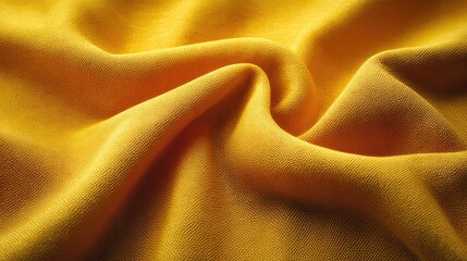 Fototapete - Close-Up View of Soft and Textured Yellow Fabric Showing Elegant Draping and Warmth Perfect for Fashion or Interior Design Projects