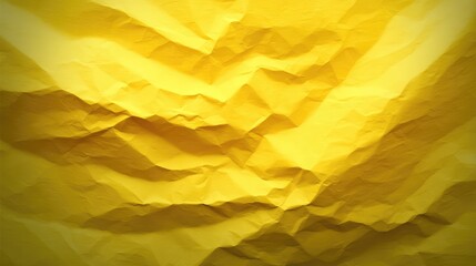Poster - Crumpled Yellow Paper Texture with Dynamic Shadows and Highlights, Ideal for Backgrounds, Overlays, and Creative Design Projects in Various Mediums