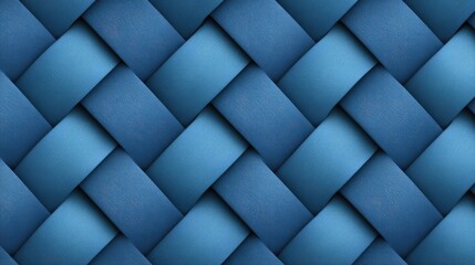 Poster - Blue Woven Textile Pattern Featuring Intricate Interlacing Techniques Creating a Modern and Stylish Background for Various Creative Applications