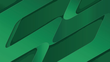 Poster - A green abstract background featuring overlapping shapes with soft shadows and rounded edges design art