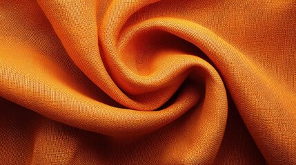 Fototapete - Close-up View of Beautifully Textured Orange Fabric Showcasing Fine Weave Patterns, Perfect for Fashion, Design, and Crafting Applications in Various Projects