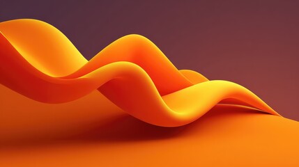 Poster - Smooth Orange Curves on Gradient Background Representing Flowing Motion and Vibrant Energy Ideal for Abstract Art and Modern Design Projects