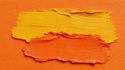 Fototapete - Vibrant Swirls of Yellow and Orange Paint on Canvas Background Highlighting Texture and Color Dynamics for Creative Artistic Projects and Designs