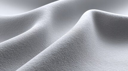 Poster - Soft and Smooth White Fabric Texture with Gentle Waves Creating a Serene and Calm Atmosphere for Background or Textile Related Projects