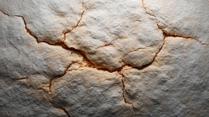 Poster - Close-Up of Cracked Texture on Surface Showing Natural Patterns, Ideal for Backgrounds, Textures, and Artistic Projects Highlighting Raw Materials and Earthy Elements