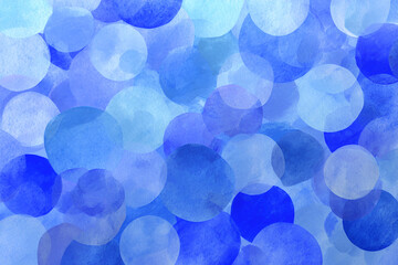 Poster - Abstract Blue Circle Watercolor Painting Background with Artistic Texture Effect