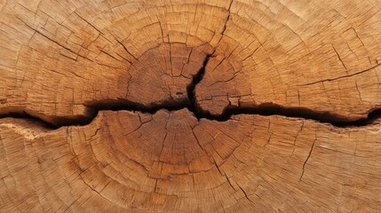 Poster - Close-Up View of an Aged Wooden Surface Featuring Cracks, Texture, and Natural Patterns in Brown Tones That Enhance the Authenticity of Wood Design Aesthetic