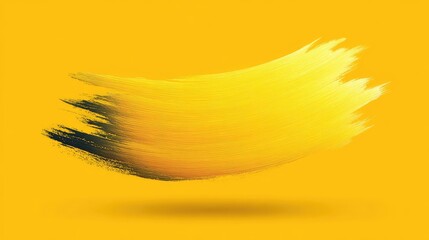 Poster - Bright Yellow Paint Stroke on Vibrant Yellow Background, Artistic Brush Stroke Texture, Abstract Design Element for Creative Projects and Background Use