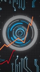 Poster - Animation of digital data processing over computer circuit board