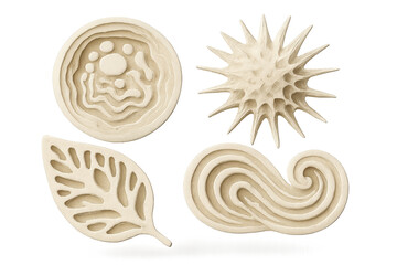 Fototapete - Abstract ceramic art collection isolated on transparent background, beige tones