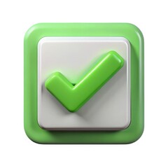 Poster - 3d green check mark icon isolated on white background