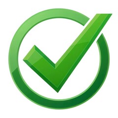 Poster - 3d green check mark icon isolated on white background