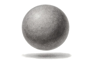 Poster - Textured sphere isolated on transparent background, grayscale stone ball.