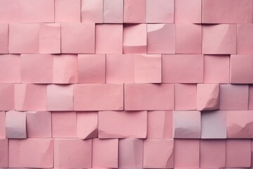 Poster - Cubic wall tiles creating a textured geometric background with a modern and stylish pink color