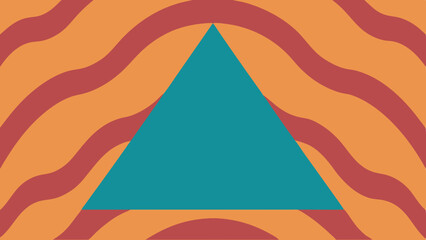 Poster - Abstract geometric background with teal triangle and wavy lines