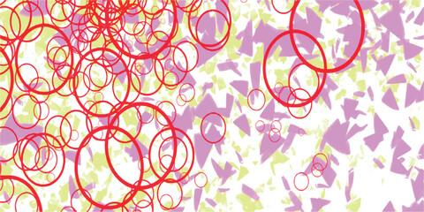 Aufkleber - Abstract composition of overlapping red circles and colorful fragments on white background a graphic design element