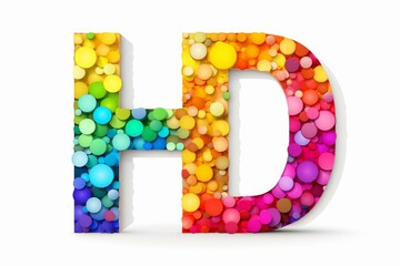Poster - Multicolored circles form bold 3d letters on a white background
