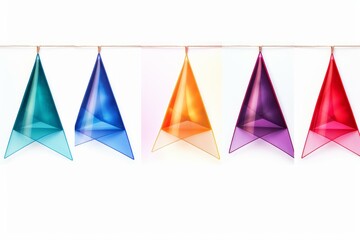 Poster - Colorful geometric paper stars hanging on string