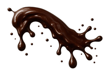Poster - Delicious chocolate splash with liquid drops isolated on transparent background