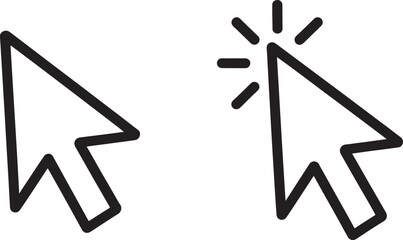 Fototapete - Two black cursor arrow silhouettes on a white background silhouette isolated on white background