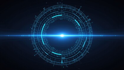 Aufkleber - Dynamic digital visualization of circular data patterns virtual space infographic design high-tech environment aerial viewpoint