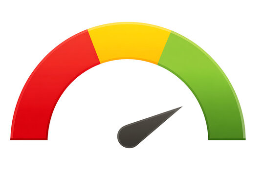 Half-round scale from red to green with arrow png